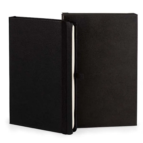 Caderneta com Pauta Preto Personalizado 12,2X17cm