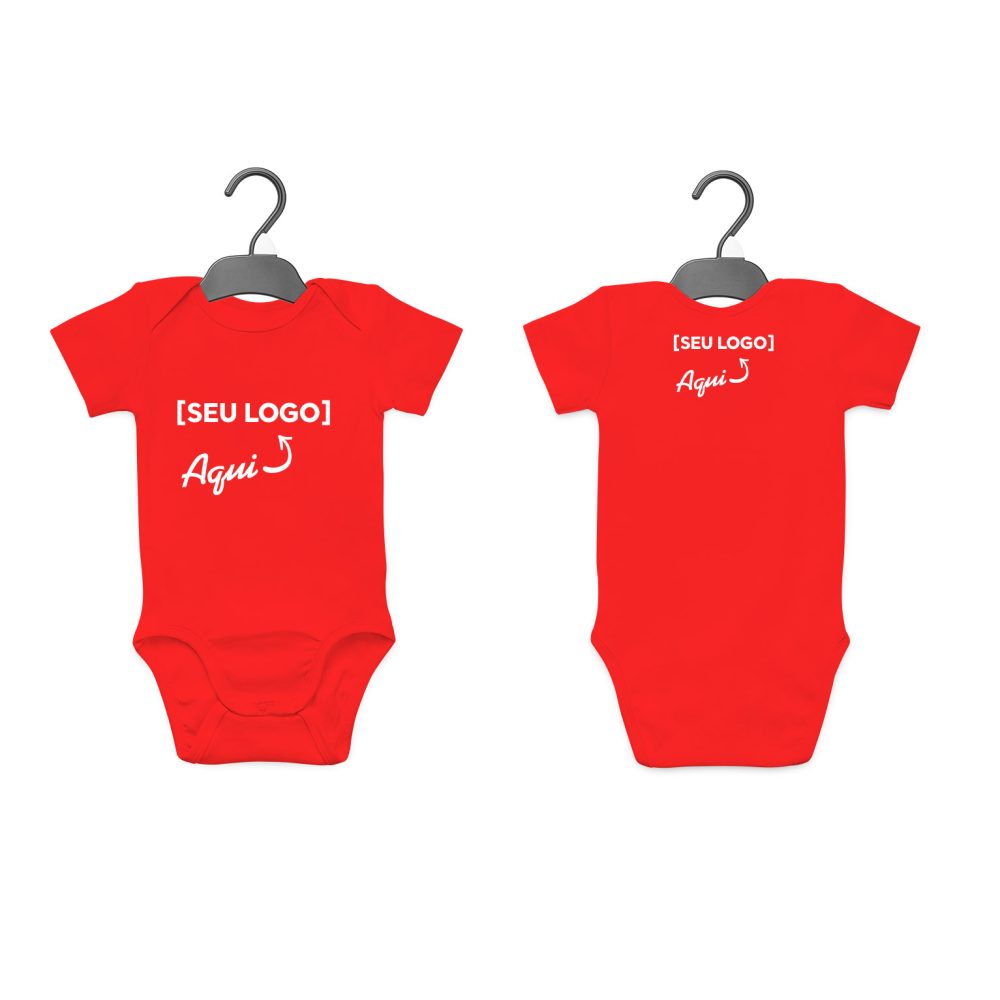 Bodys Infantis Suedine Vermelho Personalizado com Gravação