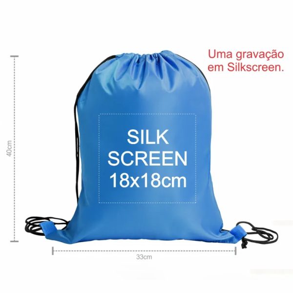 Mochila Sacola em Nylon 420 Azul Personalizada - 40X33cm