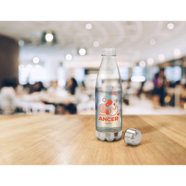 Squeeze em AS com Tampa e Base em Aço Inox 700 ml