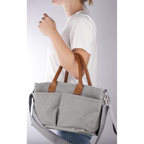 Mochila Maternidade Multifuncional em Poliéster 300D com Detalhes em PU - 14L