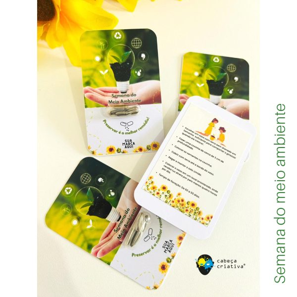 Card para Semana do Meio Ambiente com Mensagem e Semente