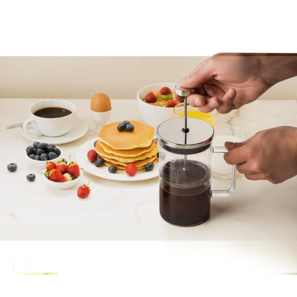 Cafeteira Prensa Francesa em Vidro Borossilicato com Tampa em Aço Inox - 600ml