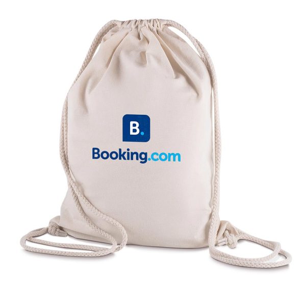 Sacola Tipo Mochila em Algodão 145g/m² - 41x33x10cm