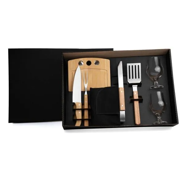 Kit para Churrasco, Hambúrguer e Cerveja em Caixa Personalizada - 10 peças